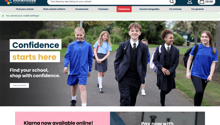 Monkhouse — Confidence starts here homepage hero